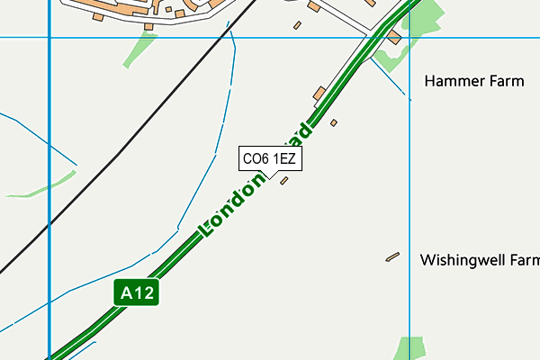 CO6 1EZ map - OS VectorMap District (Ordnance Survey) CO6 1EZ map - OS VectorMap District (Ordnance Survey)