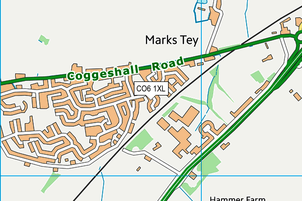 CO6 1XL map - OS VectorMap District (Ordnance Survey) CO6 1XL map - OS VectorMap District (Ordnance Survey)
