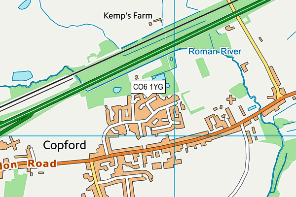 CO6 1YG map - OS VectorMap District (Ordnance Survey) CO6 1YG map - OS VectorMap District (Ordnance Survey)