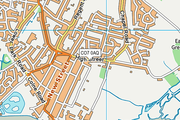 CO7 0AQ map - OS VectorMap District (Ordnance Survey)