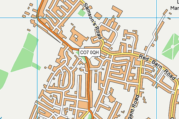 CO7 0QH map - OS VectorMap District (Ordnance Survey) CO7 0QH map - OS VectorMap District (Ordnance Survey)