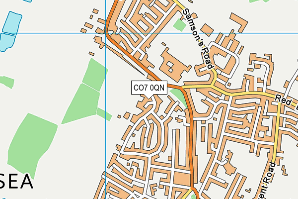 CO7 0QN map - OS VectorMap District (Ordnance Survey) CO7 0QN map - OS VectorMap District (Ordnance Survey)