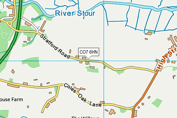 CO7 6HN map - OS VectorMap District (Ordnance Survey)