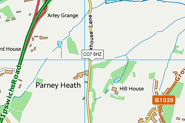 CO7 6HZ map - OS VectorMap District (Ordnance Survey)