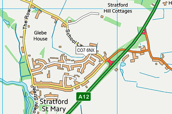 CO7 6NX map - OS VectorMap District (Ordnance Survey)