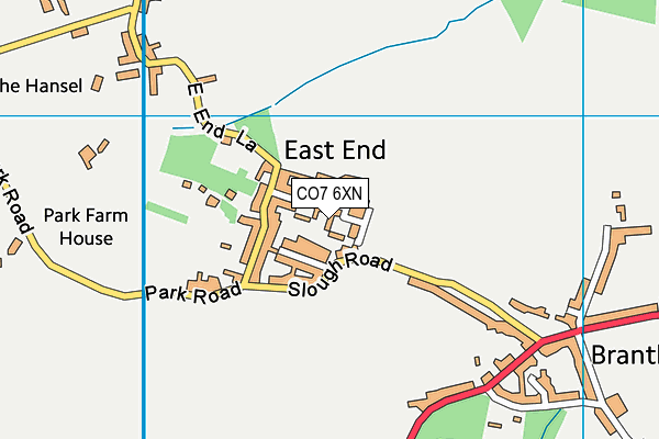 CO7 6XN map - OS VectorMap District (Ordnance Survey)