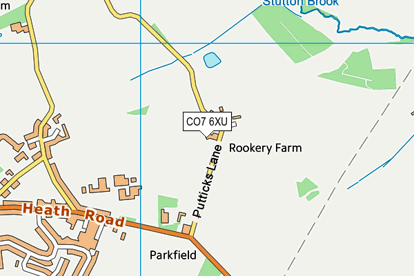 CO7 6XU map - OS VectorMap District (Ordnance Survey)