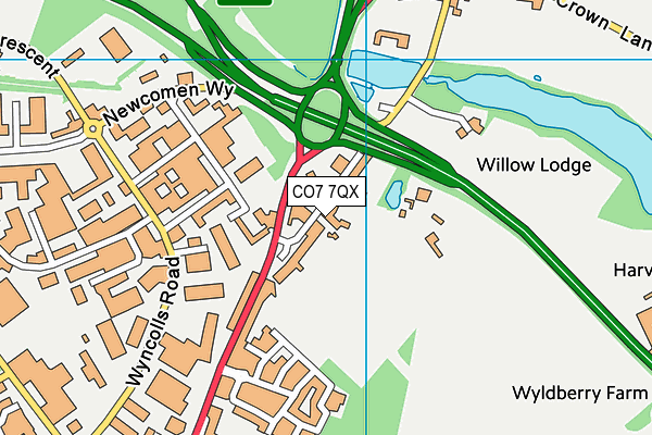 CO7 7QX map - OS VectorMap District (Ordnance Survey)