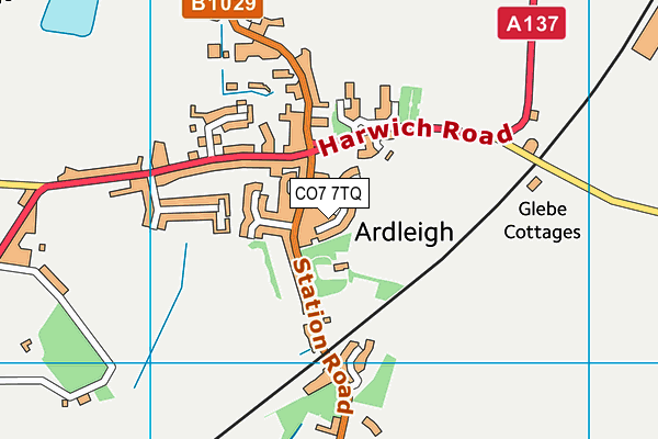 CO7 7TQ map - OS VectorMap District (Ordnance Survey)