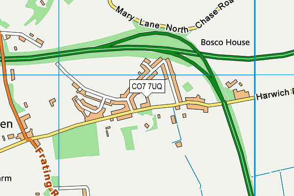 CO7 7UQ map - OS VectorMap District (Ordnance Survey) CO7 7UQ map - OS VectorMap District (Ordnance Survey)