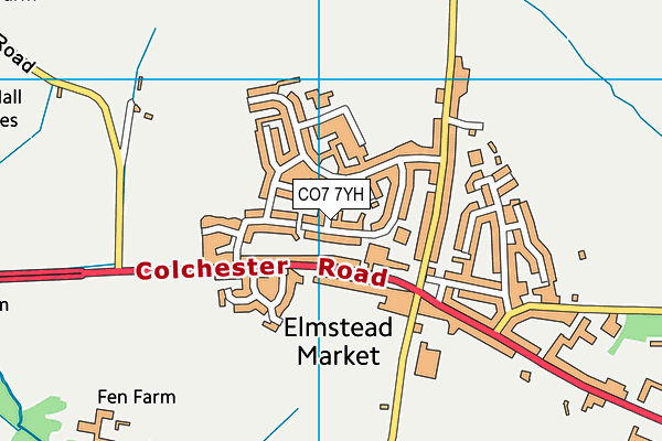 CO7 7YH map - OS VectorMap District (Ordnance Survey)
