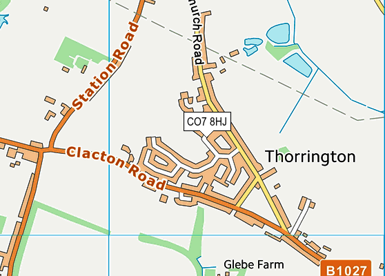 CO7 8HJ map - OS VectorMap District (Ordnance Survey)
