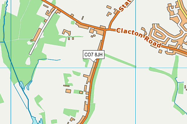 CO7 8JH map - OS VectorMap District (Ordnance Survey)