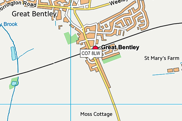 CO7 8LW map - OS VectorMap District (Ordnance Survey)