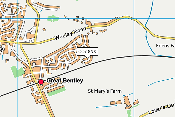 CO7 8NX map - OS VectorMap District (Ordnance Survey)