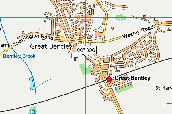 CO7 8QG map - OS VectorMap District (Ordnance Survey)