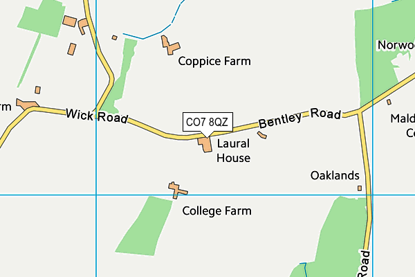 CO7 8QZ map - OS VectorMap District (Ordnance Survey) CO7 8QZ map - OS VectorMap District (Ordnance Survey)