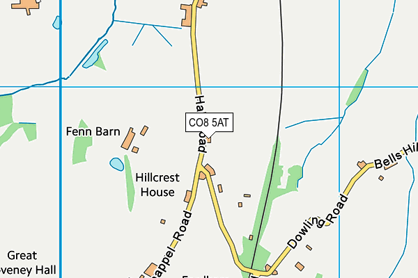 CO8 5AT map - OS VectorMap District (Ordnance Survey) CO8 5AT map - OS VectorMap District (Ordnance Survey)