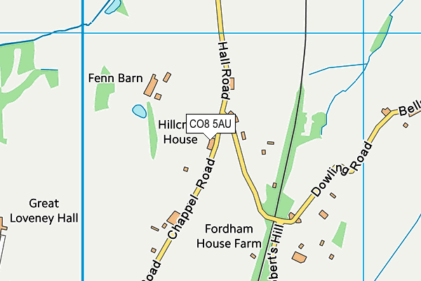 CO8 5AU map - OS VectorMap District (Ordnance Survey) CO8 5AU map - OS VectorMap District (Ordnance Survey)