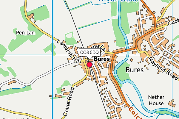 CO8 5DQ map - OS VectorMap District (Ordnance Survey)