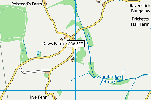 CO8 5EE map - OS VectorMap District (Ordnance Survey) CO8 5EE map - OS VectorMap District (Ordnance Survey)