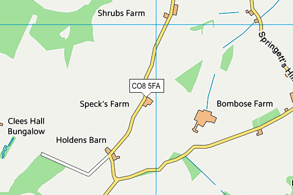 CO8 5FA map - OS VectorMap District (Ordnance Survey) CO8 5FA map - OS VectorMap District (Ordnance Survey)