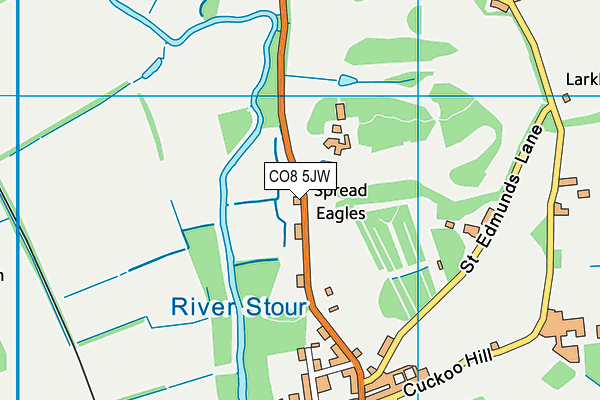 CO8 5JW map - OS VectorMap District (Ordnance Survey) CO8 5JW map - OS VectorMap District (Ordnance Survey)