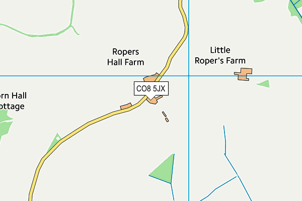 CO8 5JX map - OS VectorMap District (Ordnance Survey) CO8 5JX map - OS VectorMap District (Ordnance Survey)