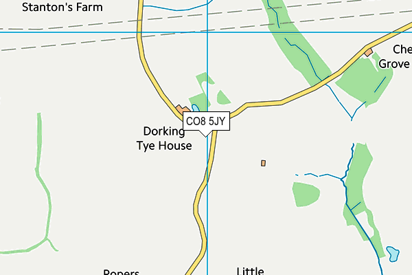 CO8 5JY map - OS VectorMap District (Ordnance Survey) CO8 5JY map - OS VectorMap District (Ordnance Survey)
