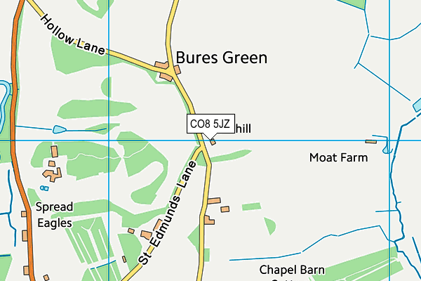 CO8 5JZ map - OS VectorMap District (Ordnance Survey) CO8 5JZ map - OS VectorMap District (Ordnance Survey)