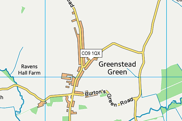 CO9 1QX map - OS VectorMap District (Ordnance Survey)
