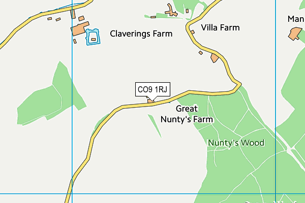 CO9 1RJ map - OS VectorMap District (Ordnance Survey) CO9 1RJ map - OS VectorMap District (Ordnance Survey)