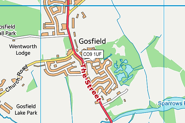 CO9 1UF map - OS VectorMap District (Ordnance Survey)