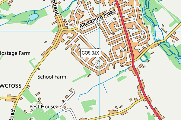 CO9 3JX map - OS VectorMap District (Ordnance Survey) CO9 3JX map - OS VectorMap District (Ordnance Survey)