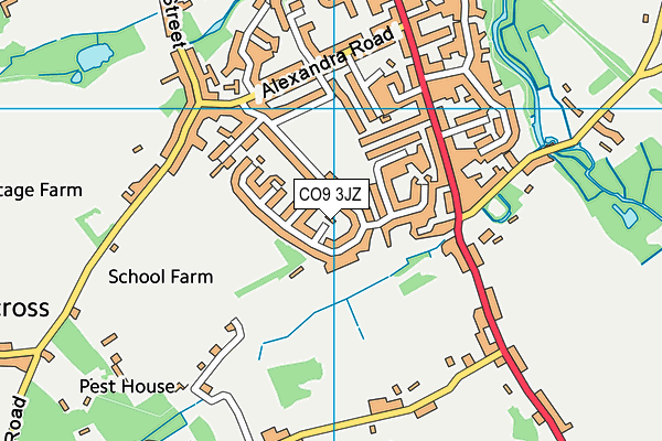 CO9 3JZ map - OS VectorMap District (Ordnance Survey) CO9 3JZ map - OS VectorMap District (Ordnance Survey)