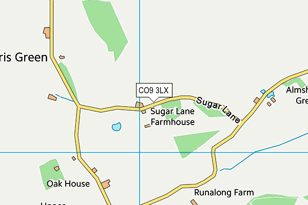 CO9 3LX map - OS VectorMap District (Ordnance Survey)