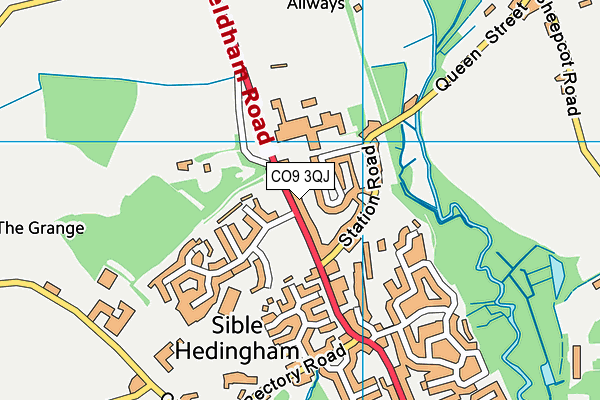 CO9 3QJ map - OS VectorMap District (Ordnance Survey)