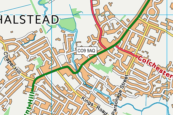 CO9 9AQ map - OS VectorMap District (Ordnance Survey)