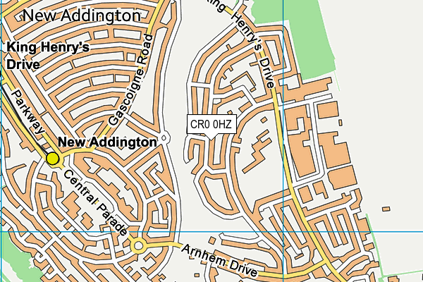CR0 0HZ map - OS VectorMap District (Ordnance Survey) CR0 0HZ map - OS VectorMap District (Ordnance Survey)