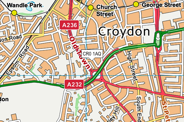 CR0 1AQ map - OS VectorMap District (Ordnance Survey) CR0 1AQ map - OS VectorMap District (Ordnance Survey)
