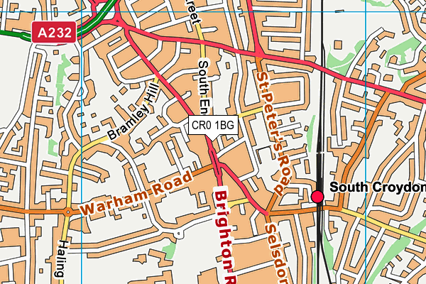 CR0 1BG map - OS VectorMap District (Ordnance Survey)