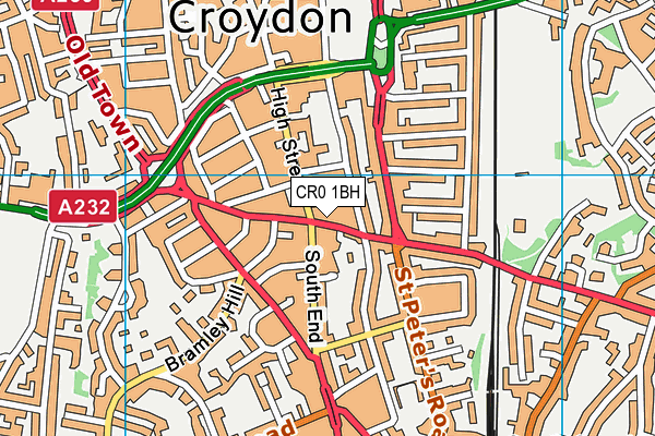 CR0 1BH map - OS VectorMap District (Ordnance Survey)