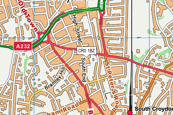 CR0 1BZ map - OS VectorMap District (Ordnance Survey)