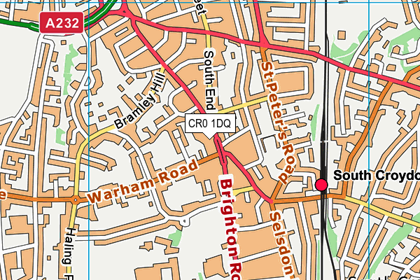 CR0 1DQ map - OS VectorMap District (Ordnance Survey)