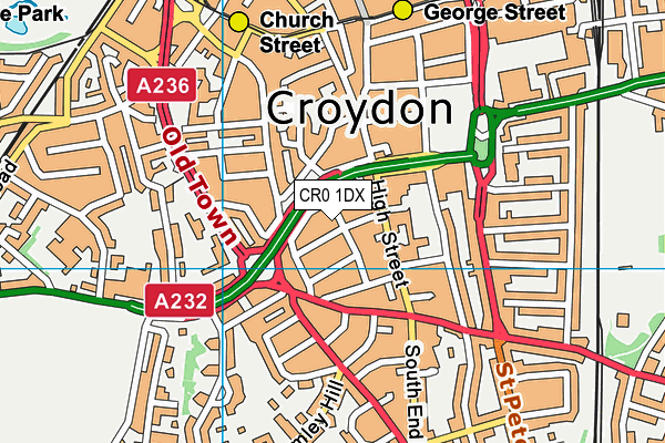CR0 1DX map - OS VectorMap District (Ordnance Survey) CR0 1DX map - OS VectorMap District (Ordnance Survey)