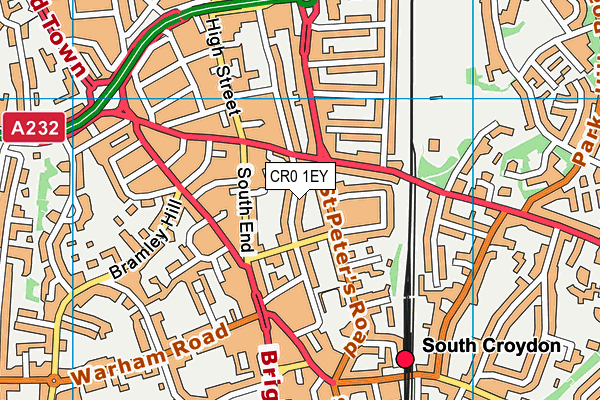 CR0 1EY map - OS VectorMap District (Ordnance Survey) CR0 1EY map - OS VectorMap District (Ordnance Survey)