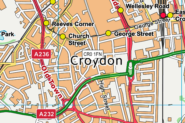 CR0 1FN map - OS VectorMap District (Ordnance Survey) CR0 1FN map - OS VectorMap District (Ordnance Survey)