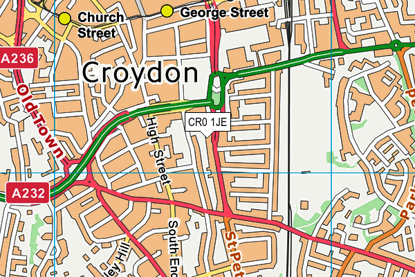 CR0 1JE map - OS VectorMap District (Ordnance Survey) CR0 1JE map - OS VectorMap District (Ordnance Survey)