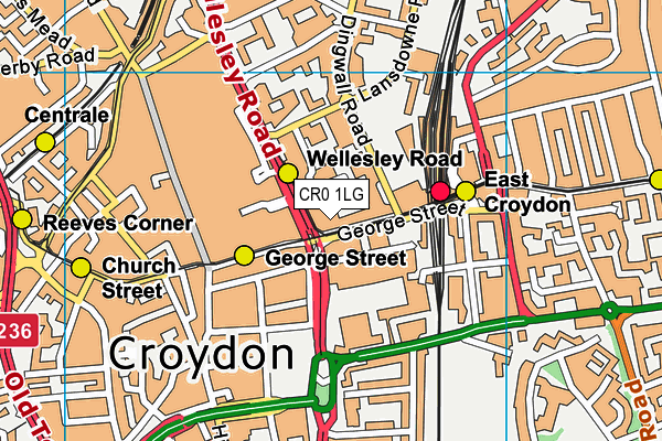CR0 1LG map - OS VectorMap District (Ordnance Survey) CR0 1LG map - OS VectorMap District (Ordnance Survey)