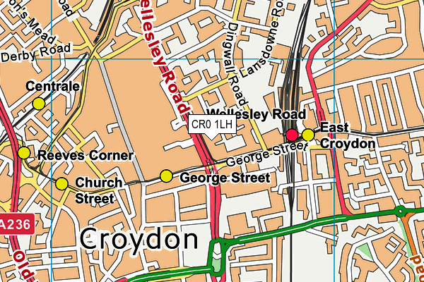 CR0 1LH map - OS VectorMap District (Ordnance Survey)